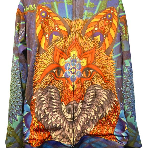 Phil Lewis Art to Wear Electric Wolf Reversible Hoodie - Picture 5 of 6